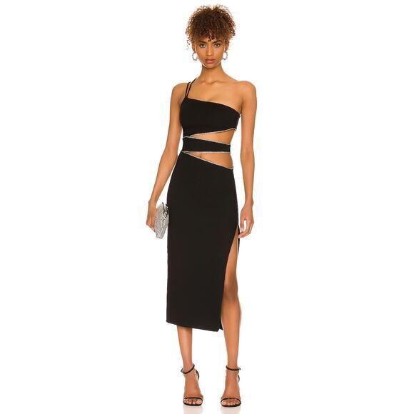 NBD Dresses & Skirts - NBD Women's Black Adeline Rhinestone‎ Cutout Midi Dress XS